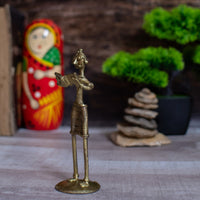 Dhokra Art Brass Metal Women Book Reading