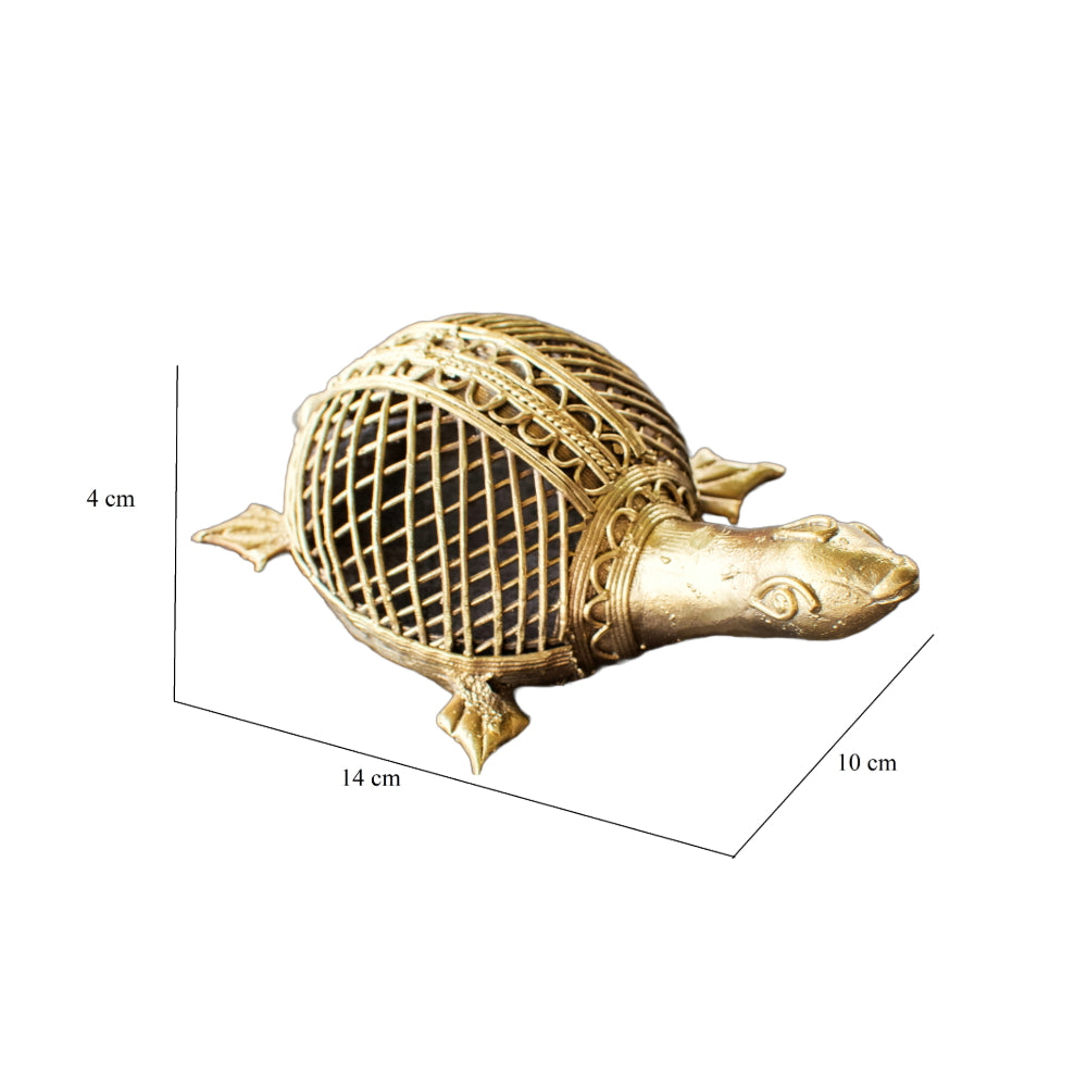 Dhokra Art Brass Metal Turtle Vastu Showpiece