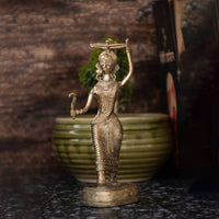 Dhokra Art Brass Metal Farmer Woman