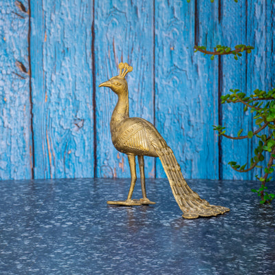 Dhokra Art Brass Metal Peacock