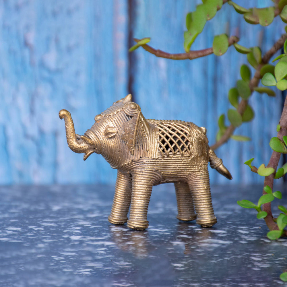 Dhokra Art Brass Metal Elephant