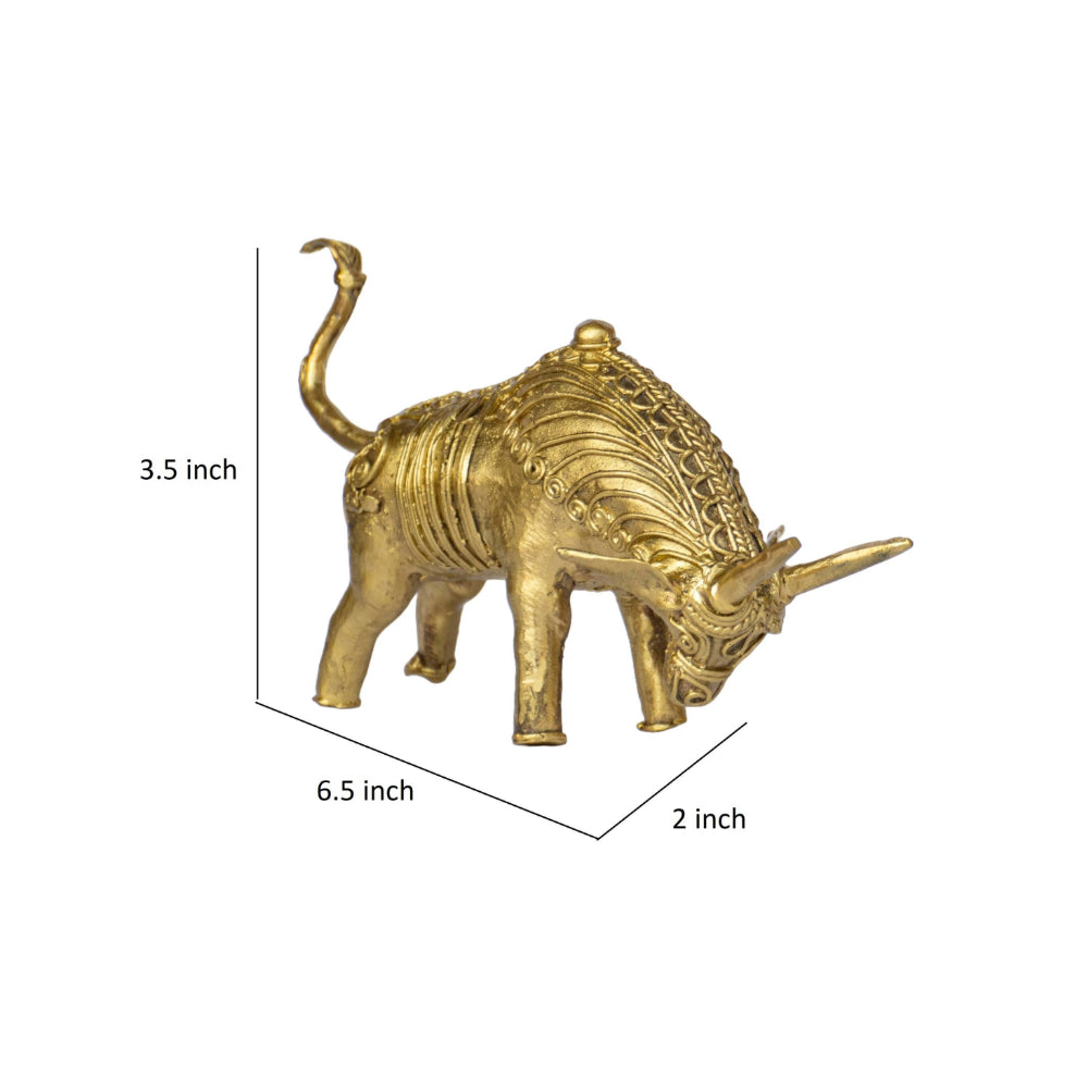 Dhokra Art Brass Fighting Bull