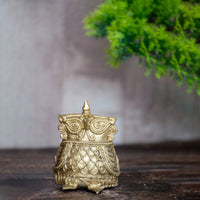 Dhokra Art Brass Metal Owl Vastu Showpiece