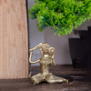 Dhokra Art Brass Metal Woman combing Hair