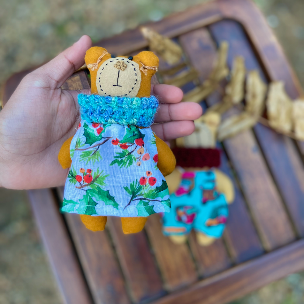 The Good Gift Set of 2 Dolls Bears Cotton Fabric Toy