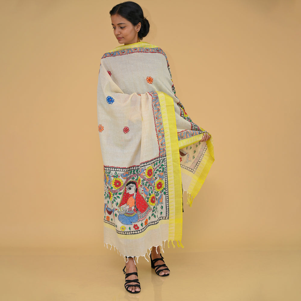 Madhubani Cotton Dupatta
