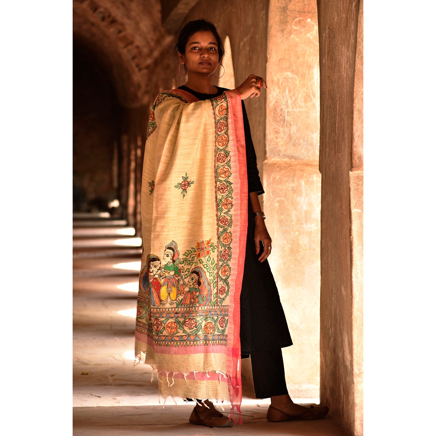 Madhubani Handpainted Dupatta
