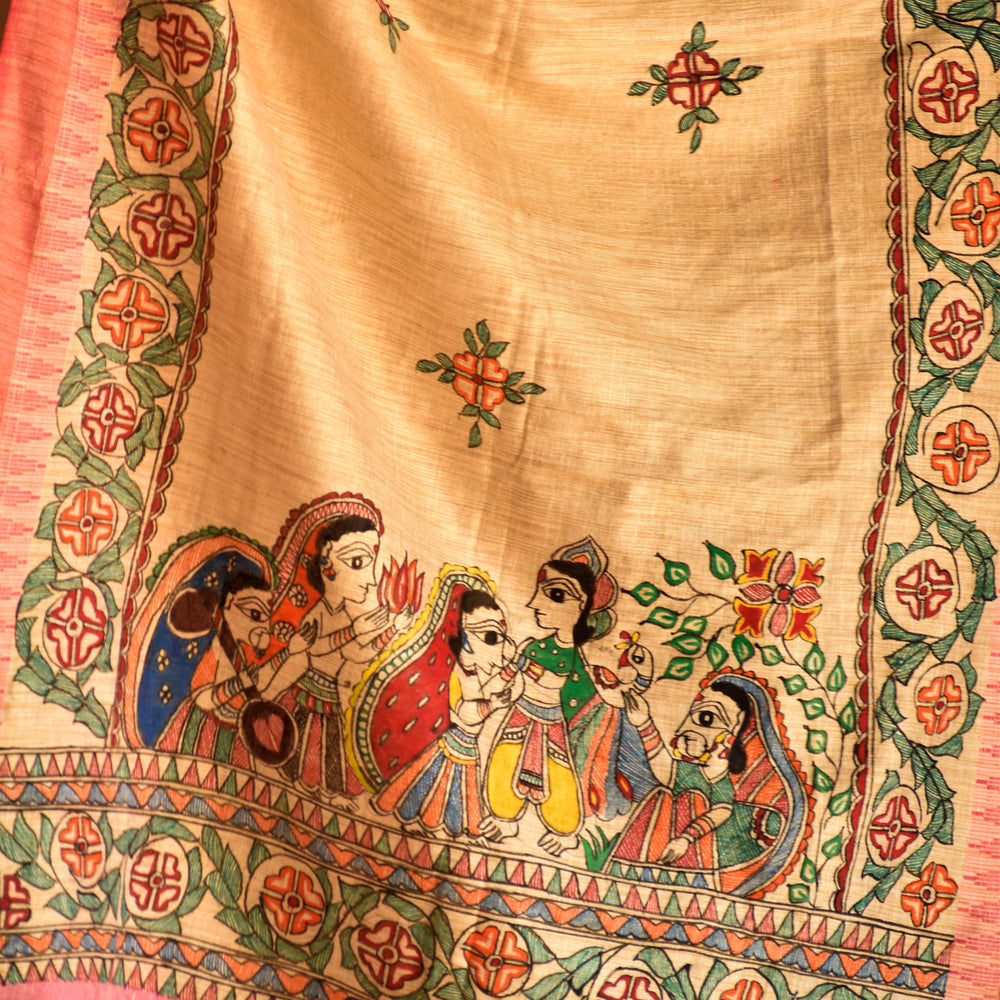 Madhubani Handpainted Dupatta
