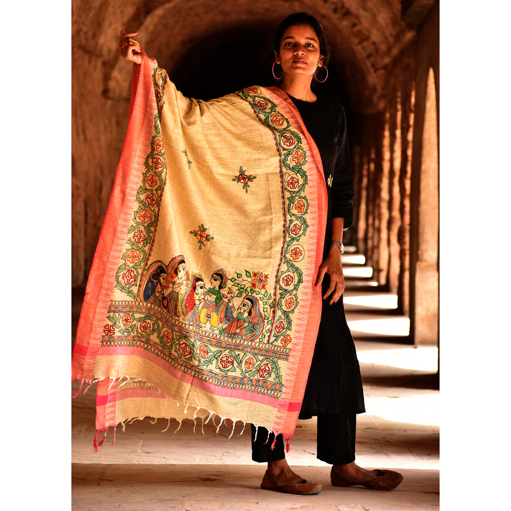 Madhubani Handpainted Dupatta
