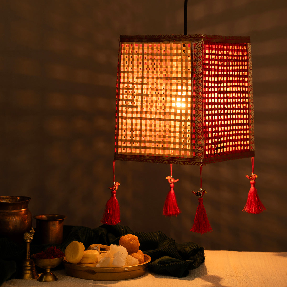 Greenkraft Leela Handcrafted Bamboo Lantern for Home Decor 37