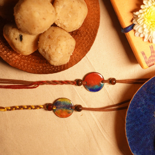 Handcrafted "Rudra" Copper Enamel Rakhi by Ekibeki