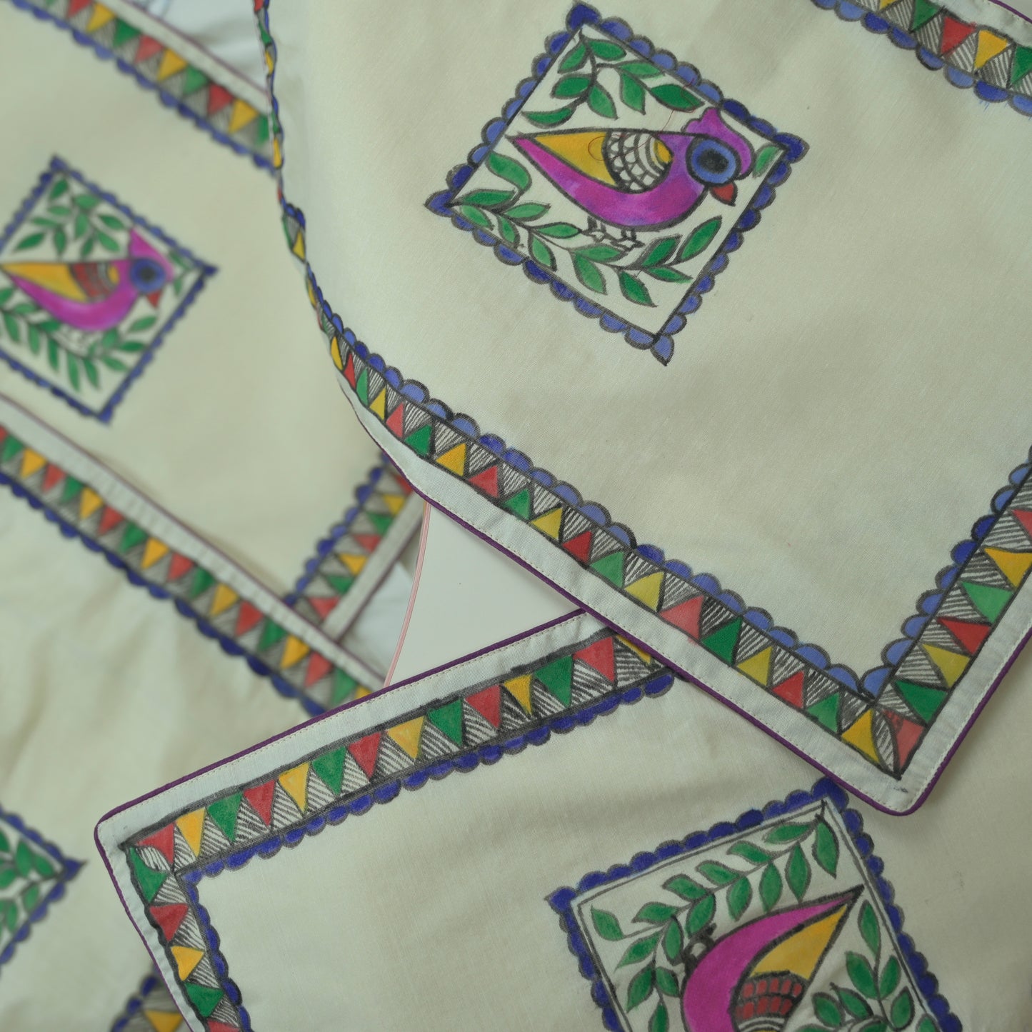 Madhubani Handpainted Chanderi Table Mats