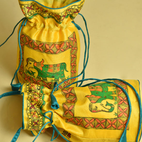 handpainted potli bag