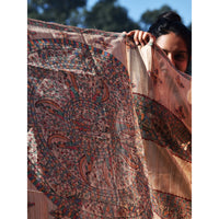 Multicolor - Madhubani Hand-Painted Tussar Silk Dupatta