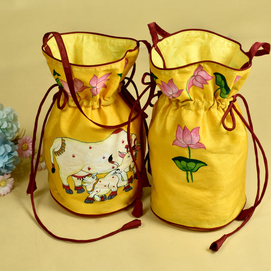 handpainted potli bag