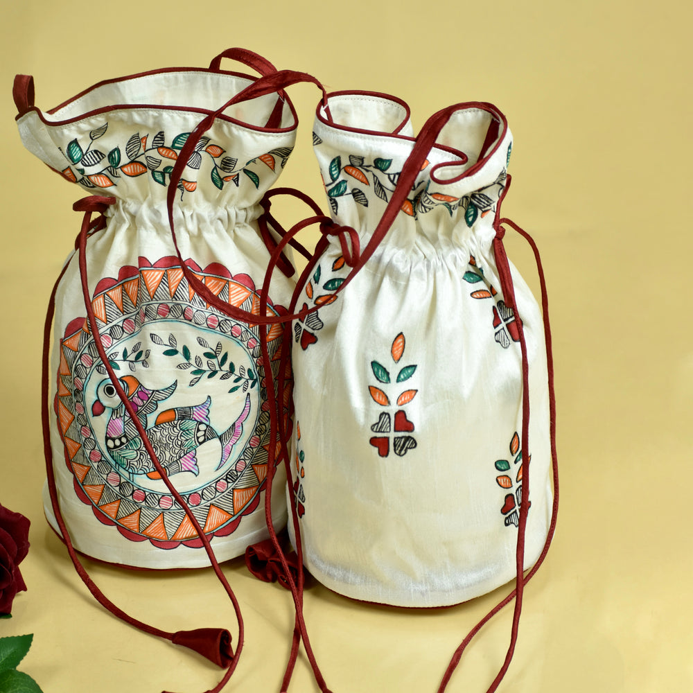 handpainted potli bag