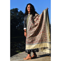 Multicolor - Madhubani Hand-Painted Cotton Dupatta