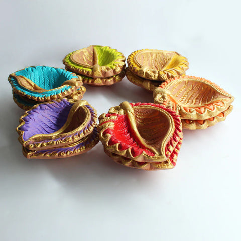 Colourful Motiff Diya (Design1) : Diwali Special