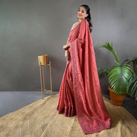 Amaira Dark Pink Matka Silk Handwork Saree