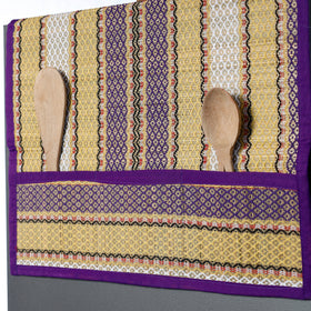 Multicolor Madur Grass Fridge Top Cover with Multiple Pockets