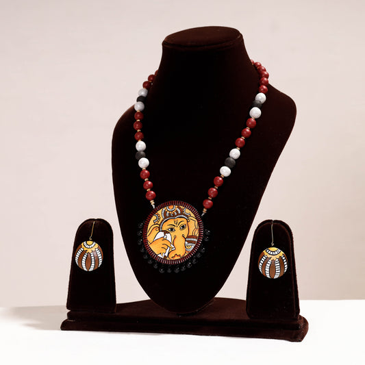 Bishnupur Handpainted Terracotta Necklace Set