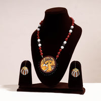 handpainted terracotta necklace set