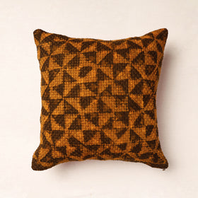  Bagru Block Printed Jute Cushion Cover (16 x 16 in) 