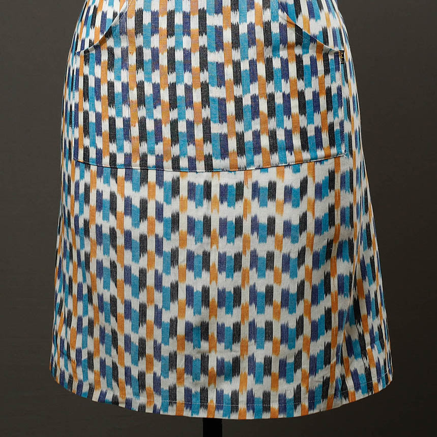 Pochampally Ikat Weave Cotton Apron with Pocket