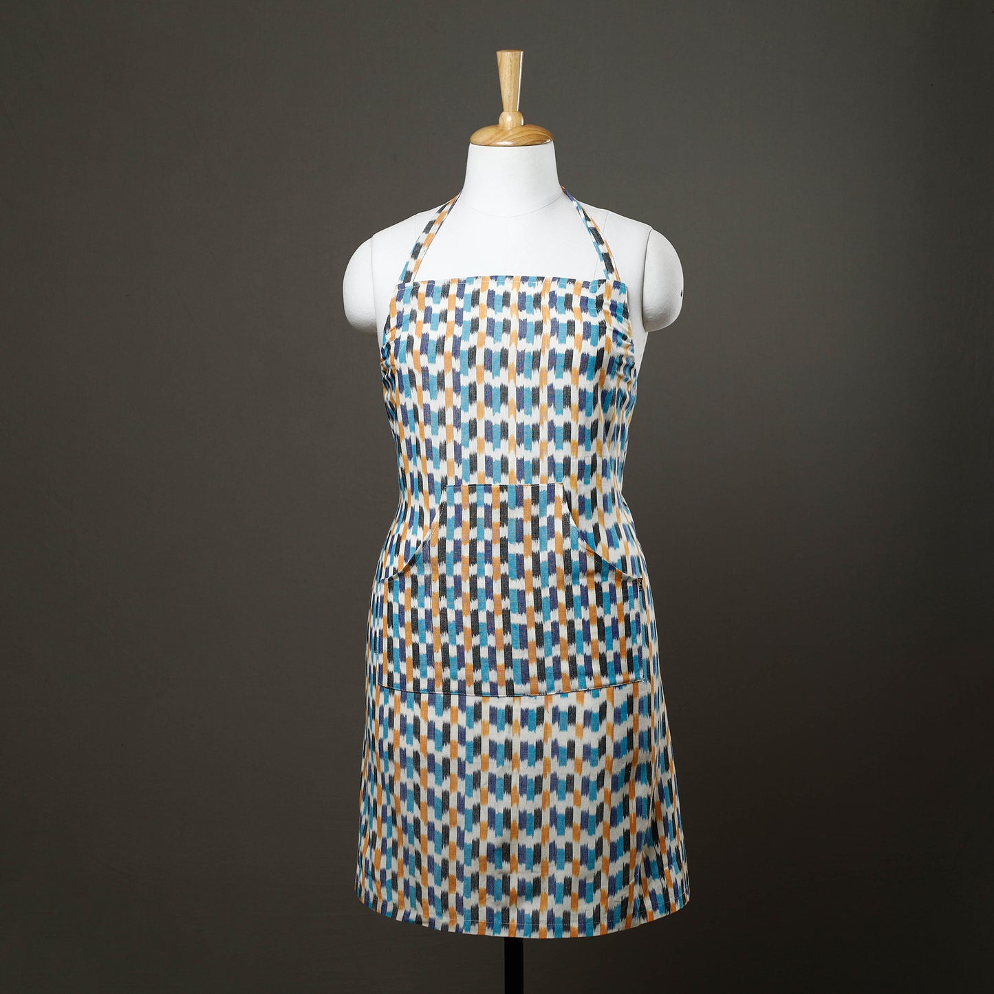 Pochampally Ikat Weave Cotton Apron with Pocket