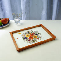 Flower Bouquet Art Work Wooden Tray (16 x 11 x 1 in)