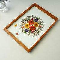 Flower Bouquet Art Work Wooden Tray (16 x 11 x 1 in)