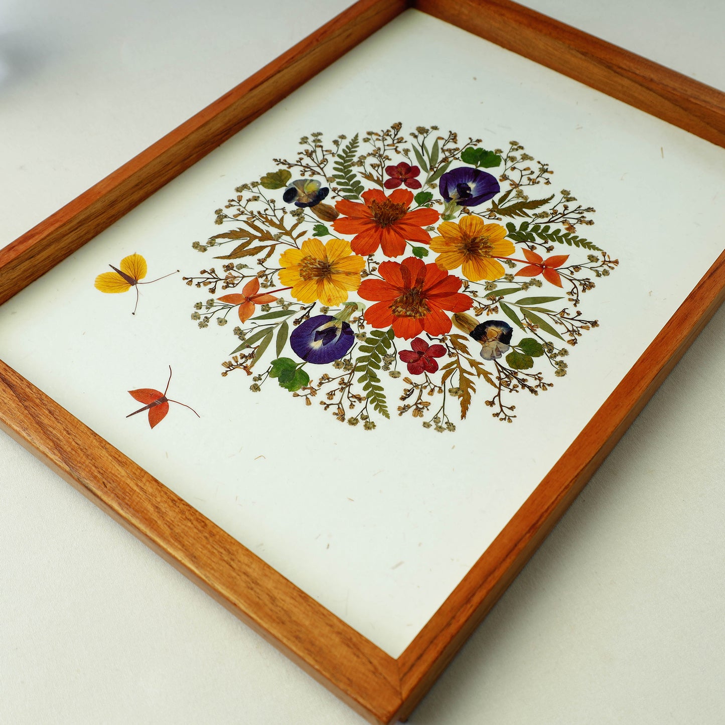 Flower Bouquet Art Work Wooden Tray (16 x 11 x 1 in)