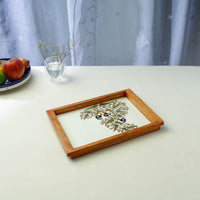 Flower Art Work Wooden Tray