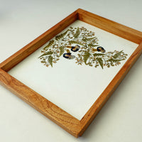 Flower Art Work Wooden Tray