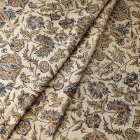 Beige - Pedana Kalamkari Block Printed Cotton Fabric 15