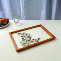 Flower Art Work Wooden Tray