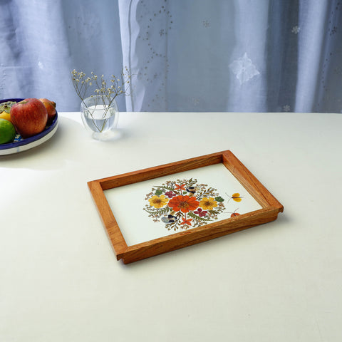 Flower Bouquet Art Work Wooden Tray