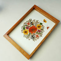 Flower Bouquet Art Work Wooden Tray (12 x 8 x 1 in)