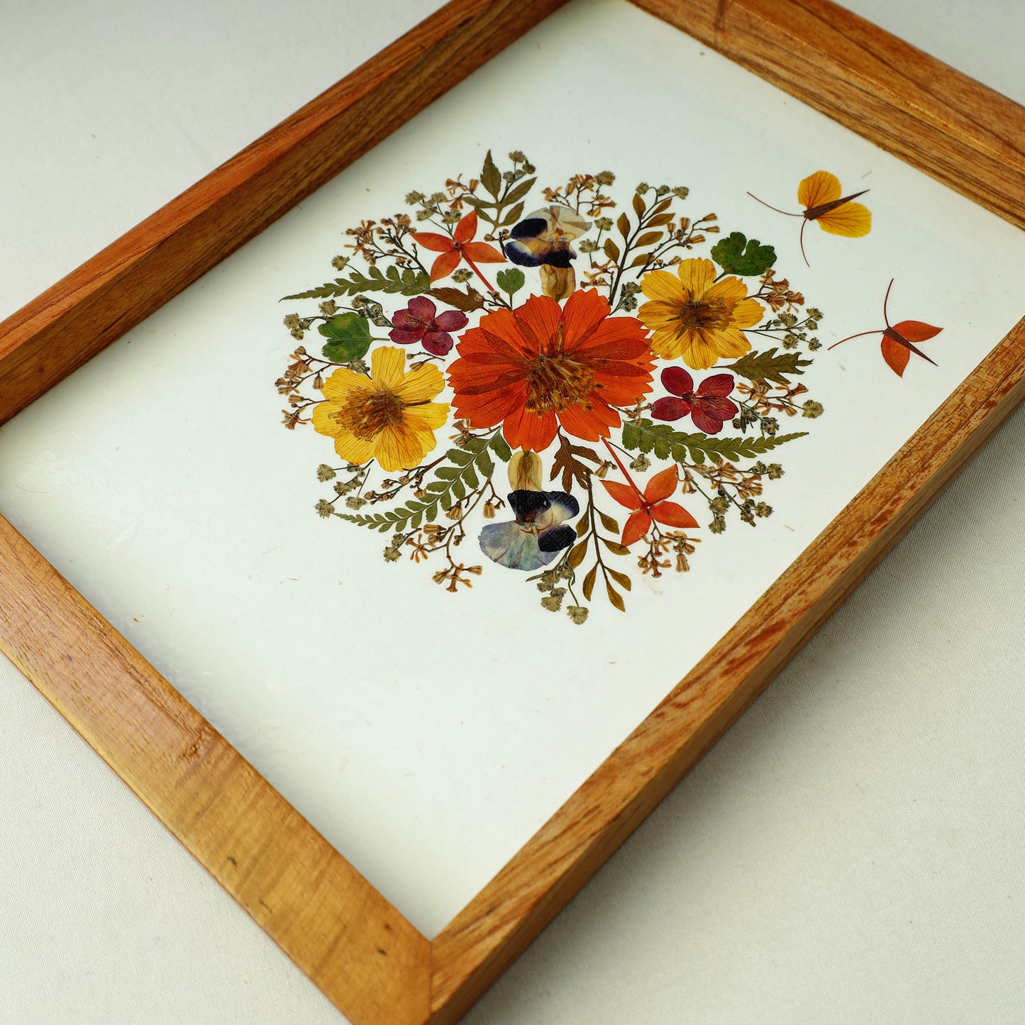 Flower Bouquet Art Work Wooden Tray (12 x 8 x 1 in)