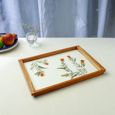 Cosmos Flower Art Work Wooden Tray