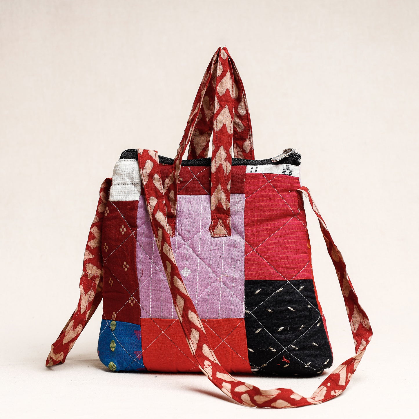 Multicolor - Handmade Block Printed Quilted Cotton Patchwork Sling Bag