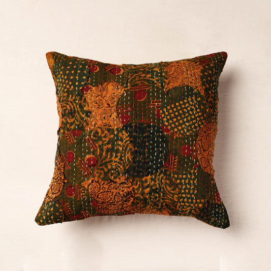 Multicolor - Tagai Patch Work Cotton Cushion Cover (16 x 16 in)