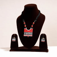 handpainted terracotta necklace set