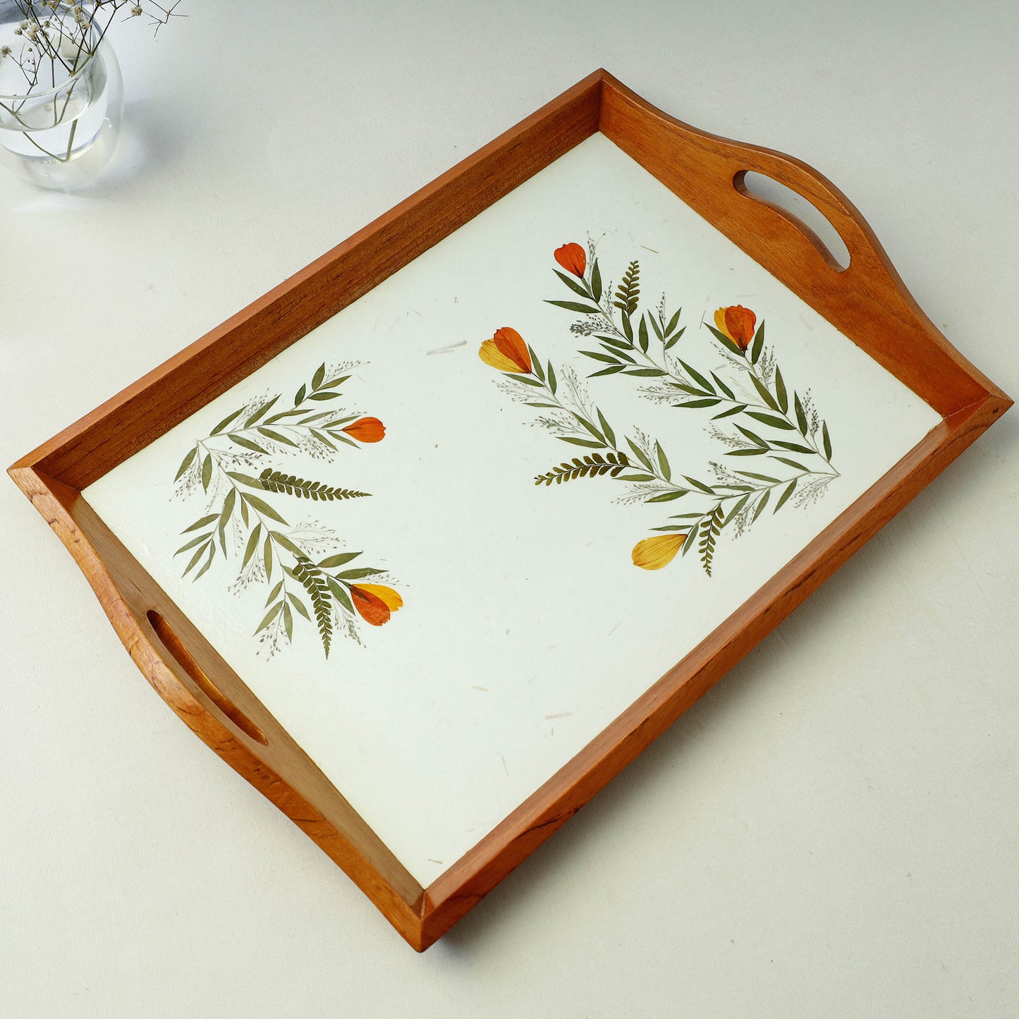 Wooden Tray with Handles