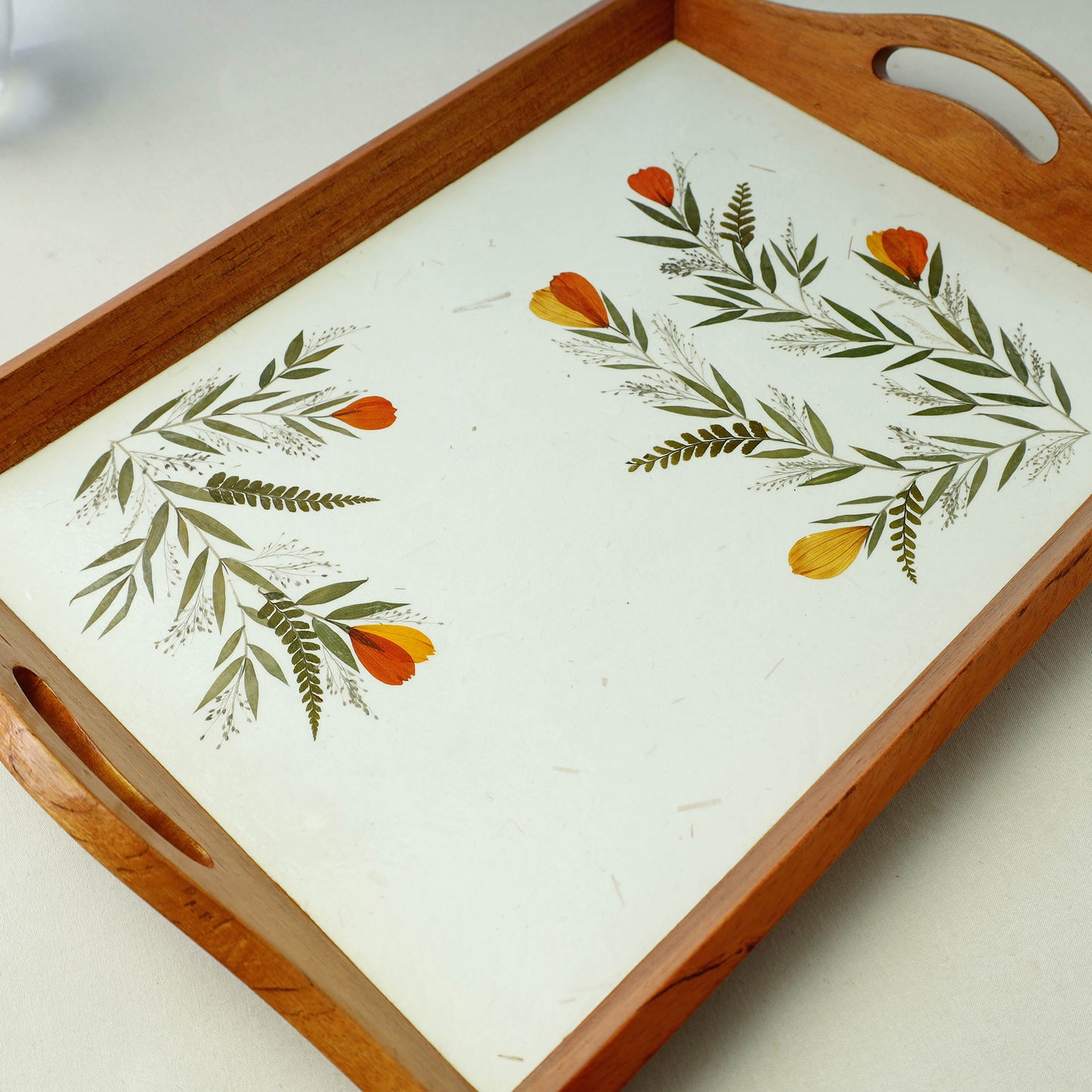 Wooden Tray with Handles