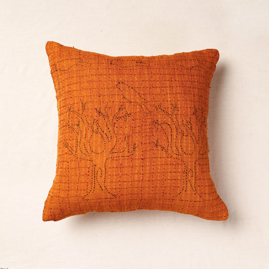 Orange - Tagai Work Cotton Cushion Cover (16 x 16 in)