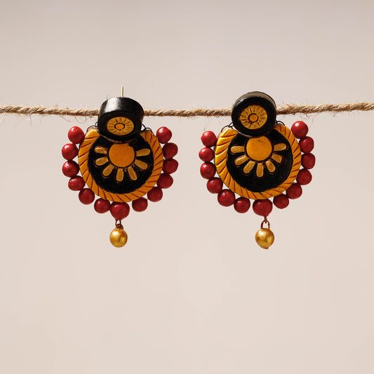 Bishnupur Handpainted Terracotta Stud Earrings