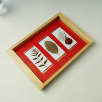 Sacred Leaves Art Work Wooden Tray (12 x 8 x 1 in)