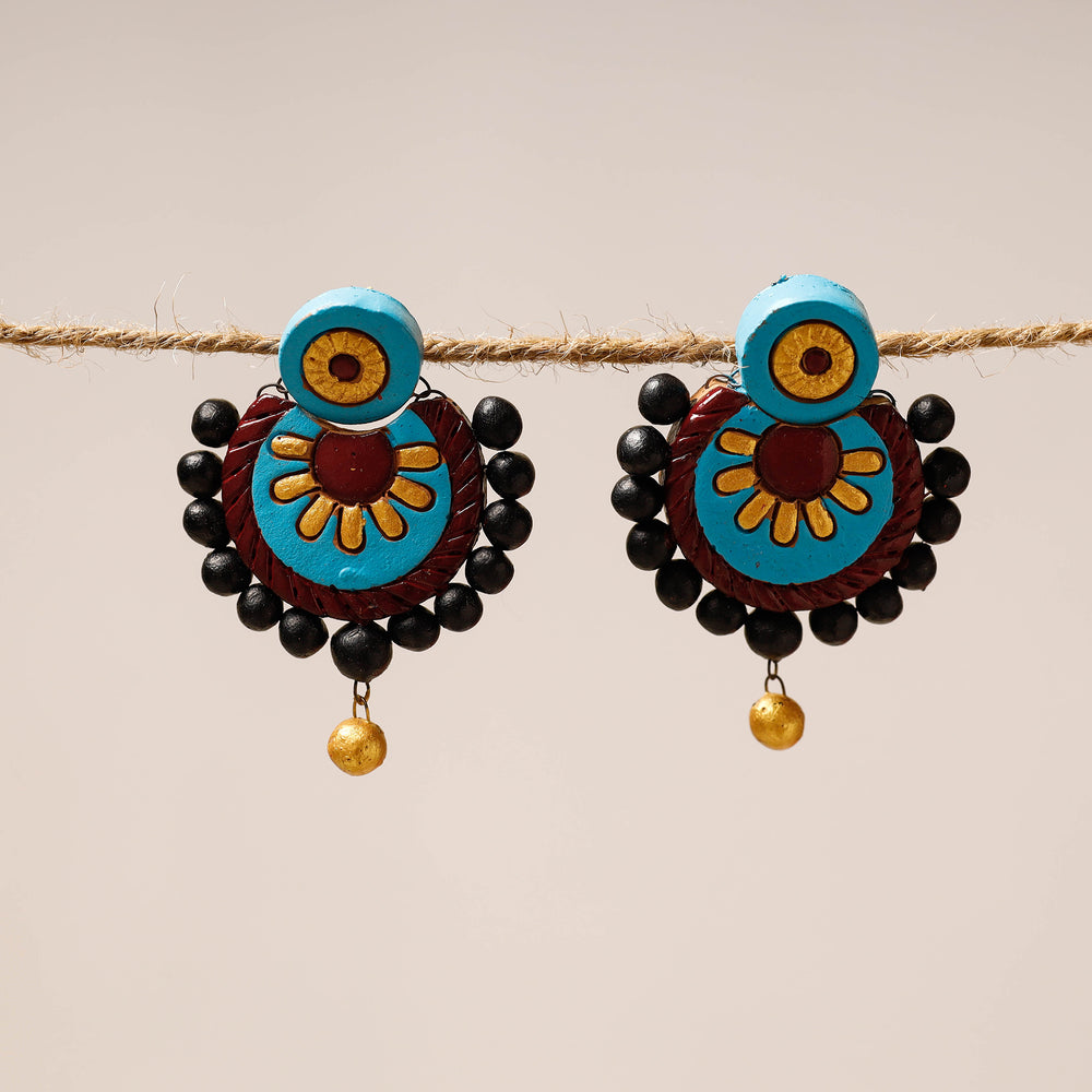 handpainted terracotta earrings