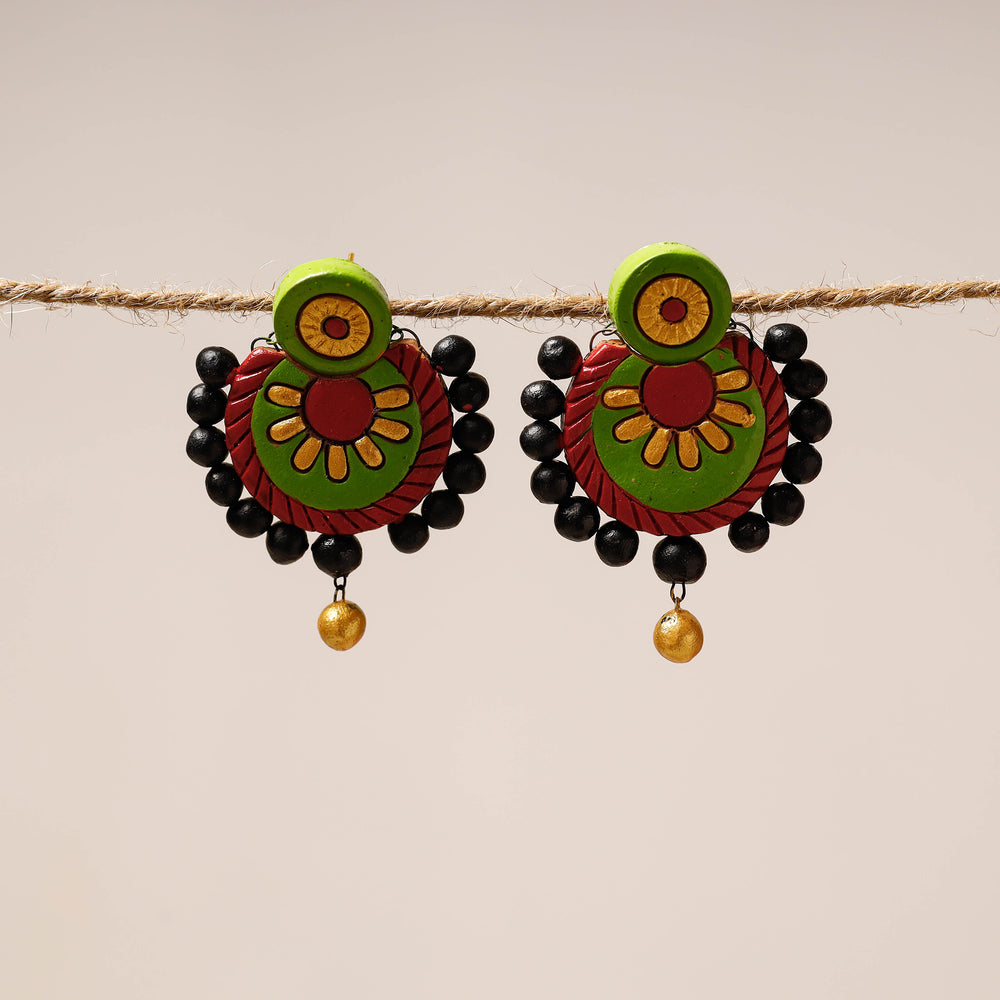 handpainted terracotta earrings